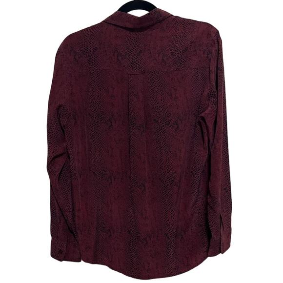 Rails Silk Red Python Button Down Top Blouse L - Picture 3 of 6